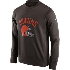 Wholesale Cheap Men\'s Cleveland Browns Nike Brown Sideline Circuit Performance Sweatshirt
