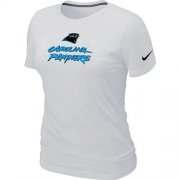 Wholesale Cheap Women's Nike Carolina Panthers Authentic Logo T-Shirt White