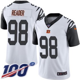 Wholesale Cheap Nike Bengals #98 D.J. Reader White Men\'s Stitched NFL Limited Rush 100th Season Jersey