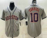 Wholesale Cheap Men's Houston Astros #10 Yuli Gurriel Grey Stitched MLB Cool Base Nike Jersey