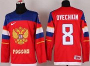 Wholesale Cheap 2014 Olympic Team Russia #8 Alexander Ovechkin Red Stitched NHL Jersey