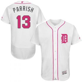 Wholesale Cheap Tigers #13 Lance Parrish White Flexbase Authentic Collection Mother\'s Day Stitched MLB Jersey