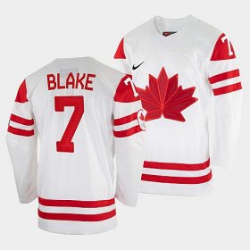 Wholesale Cheap Men\'s Rob Blake Canada Hockey White 2022 Winter Olympic #7 Salt Lake City Jersey