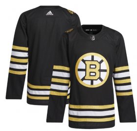Cheap Men\'s Boston Bruins Blank Black 100th Anniversary Stitched Jersey