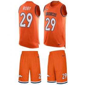 Wholesale Cheap Nike Broncos #29 Bradley Roby Orange Team Color Men\'s Stitched NFL Limited Tank Top Suit Jersey