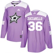 Wholesale Cheap Adidas Stars #36 Mats Zuccarello Purple Authentic Fights Cancer Youth Stitched NHL Jersey