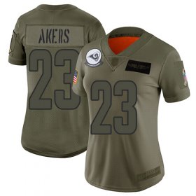 Wholesale Cheap Nike Rams #23 Cam Akers Camo Women\'s Stitched NFL Limited 2019 Salute To Service Jersey