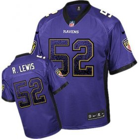 Wholesale Cheap Nike Ravens #52 Ray Lewis Purple Team Color Men\'s Stitched NFL Elite Drift Fashion Jersey