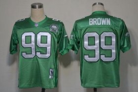 Wholesale Cheap Mitchell And Ness Eagles #99 Jerome Brown Green Stitched Throwback NFL Jersey