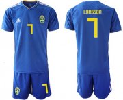 Wholesale Cheap Sweden #7 Larsson Away Soccer Country Jersey