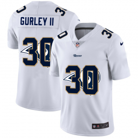 Wholesale Cheap Los Angeles Rams #30 Todd Gurley II White Men\'s Nike Team Logo Dual Overlap Limited NFL Jersey