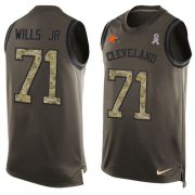Wholesale Cheap Nike Browns #71 Jedrick Wills JR Green Men's Stitched NFL Limited Salute To Service Tank Top Jersey