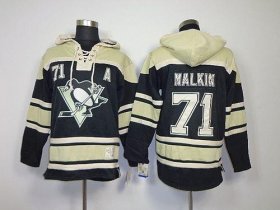 Wholesale Cheap Penguins #71 Evgeni Malkin Black Sawyer Hooded Sweatshirt Stitched NHL Jersey