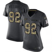 Wholesale Cheap Nike Jets #92 Leonard Williams Black Women's Stitched NFL Limited 2016 Salute to Service Jersey
