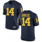 Wholesale Cheap Men's Michigan Wolverines #14 Brian Griese Retired Navy Blue Stitched College Football Brand Jordan NCAA Jersey