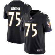 Wholesale Cheap Nike Ravens #75 Jonathan Ogden Black Alternate Men's Stitched NFL Vapor Untouchable Limited Jersey