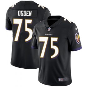 Wholesale Cheap Nike Ravens #75 Jonathan Ogden Black Alternate Men\'s Stitched NFL Vapor Untouchable Limited Jersey