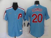 Wholesale Cheap Men's Philadelphia Phillies #20 Mike Schmidt Light Blue Cooperstown Collection Stitched MLB Nike Jersey