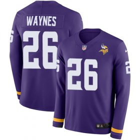 Wholesale Cheap Nike Vikings #26 Trae Waynes Purple Team Color Men\'s Stitched NFL Limited Therma Long Sleeve Jersey