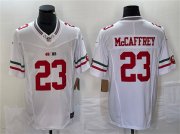 Cheap Men's San Francisco 49ers #23 Christian McCaffrey White 2023 F.U.S.E. Vapor Untouchable Limited Football Stitched Jersey