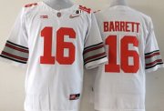 Wholesale Cheap Ohio State Buckeyes #16 J.T. Barrett 2015 Playoff Rose Bowl Special Event Diamond Quest White 2015 BCS Patch Jersey
