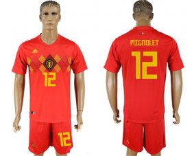 Wholesale Cheap Belgium #12 Mignolet Red Soccer Country Jersey
