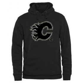 Wholesale Cheap Men\'s Calgary Flames Black Rink Warrior Pullover Hoodie