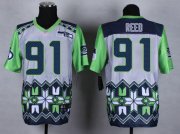 Wholesale Cheap Nike Seahawks #91 Jarran Reed Grey Men's Stitched NFL Elite Noble Fashion Jersey