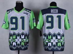 Wholesale Cheap Nike Seahawks #91 Jarran Reed Grey Men\'s Stitched NFL Elite Noble Fashion Jersey