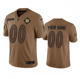 Wholesale Cheap Men\'s Pittsburgh Steelers Active Player Custom 2023 Brown Salute To Setvice Limited Football Stitched Jersey