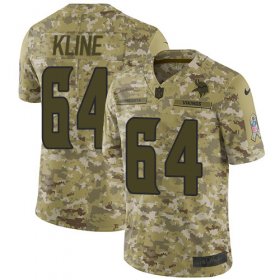 Wholesale Cheap Nike Vikings #64 Josh Kline Camo Men\'s Stitched NFL Limited 2018 Salute To Service Jersey