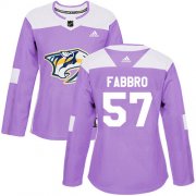 Wholesale Cheap Adidas Predators #57 Dante Fabbro Purple Authentic Fights Cancer Women's Stitched NHL Jersey