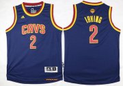 Wholesale Cheap Men's Cleveland Cavaliers #2 Kyrie Irving Navy Blue 2017 The NBA Finals Patch Jersey