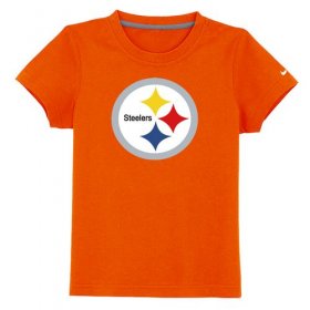 Wholesale Cheap Pittsburgh Steelers Sideline Legend Authentic Logo Youth T-Shirt Orange