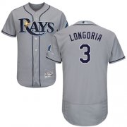 Wholesale Cheap Rays #3 Evan Longoria Grey Flexbase Authentic Collection Stitched MLB Jersey