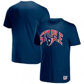 Wholesale Cheap Men\'s Houston Texans x Staple Navy Logo Lockup T-Shirt