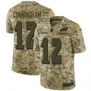 Wholesale Cheap Nike Eagles #12 Randall Cunningham Camo Youth Stitched NFL Limited 2018 Salute to Service Jersey