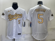 Wholesale Men's Los Angeles Dodgers #5 Freddie Freeman Number White 2022 All Star Stitched Flex Base Nike Jersey