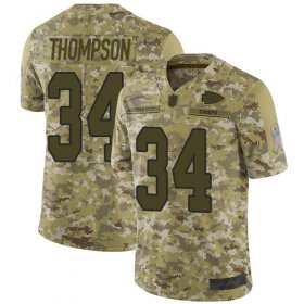 Wholesale Cheap Nike Chiefs #34 Darwin Thompson Camo Youth Stitched NFL Limited 2018 Salute to Service Jersey