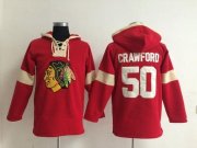 Wholesale Cheap Chicago Blackhawks #50 Corey Crawford Red Pullover NHL Hoodie