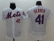 Wholesale Cheap Mets #41 Tom Seaver White(Blue Strip) Flexbase Authentic Collection Stitched MLB Jersey