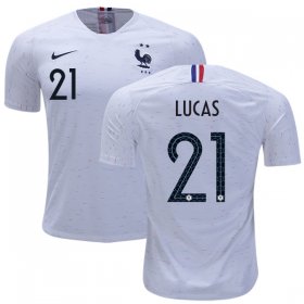 Wholesale Cheap France #21 Lucas Away Soccer Country Jersey