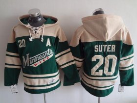 Wholesale Cheap Wild #20 Ryan Suter Green Sawyer Hooded Sweatshirt Stitched NHL Jersey