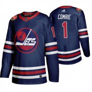 Wholesale Cheap Winnipeg Jets #1 Eric Comrie Men's 2019-20 Heritage Classic Wha Navy Stitched NHL Jersey