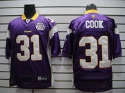 Wholesale Cheap Vikings #31 Chris Cook Purple Team 50TH Patch Stitched NFL Jersey
