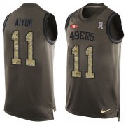 Wholesale Cheap Nike 49ers #11 Brandon Aiyuk Green Men's Stitched NFL Limited Salute To Service Tank Top Jersey