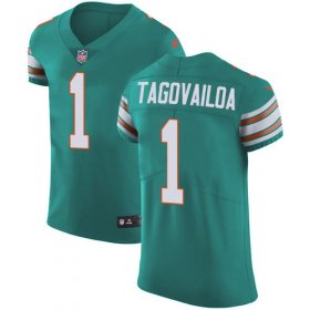 Wholesale Cheap Nike Dolphins #1 Tua Tagovailoa Aqua Green Alternate Men\'s Stitched NFL New Elite Jersey