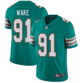 Wholesale Cheap Nike Dolphins #91 Cameron Wake Aqua Green Alternate Men\'s Stitched NFL Vapor Untouchable Limited Jersey