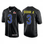 Wholesale Cheap Men's Los Angeles Rams #3 Odell Beckham Jr. 2022 Black Super Bowl LVI Game Stitched Jersey