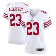 Wholesale Cheap Women's NFL San Francisco 49ers #23 Christian McCaffrey White Stitched Game Jersey(Run Small)